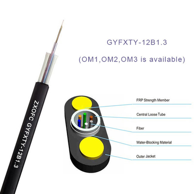 Gyfxty Outdoor Non Metallic Fiber Optic Cable 12 Core Single Mode G652D 30M Span Length